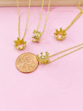 Gold Crown Charm Necklace, N5597G