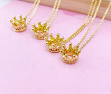 Gold Crown Charm Necklace, N5597G