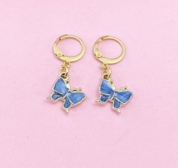 Gold Butterfly Charm Earrings, N3135