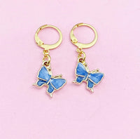 Gold Butterfly Charm Earrings, N3135