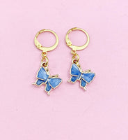 Gold Butterfly Charm Earrings, N3135