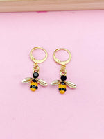 Gold Bee Charm Earrings, N2687