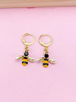 Gold Bee Charm Earrings, N2687