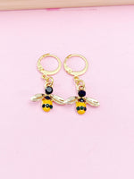 Gold Bee Charm Earrings, N2687
