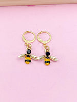 Gold Bee Charm Earrings, N2687