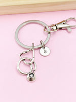 Silver Stethoscope Charm Keychain, N5799