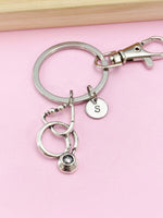 Silver Stethoscope Charm Keychain, N5799