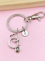 Silver Stethoscope Charm Keychain, N5799