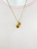 Gold Tiger Eye Necklace, Natural Gemstone Jewelry, Personalized Gift, N4691A