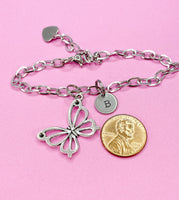 Silver Butterfly Charm Bracelet, N1719