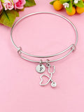 Silver Stethoscope Heart Charm Bracelet, N1329