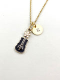 Gold Violin Charm Necklace, Music Instrument Musician Jewelry Gift, N5853