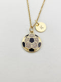 Gold Soccer Charm Necklace, Soccer Sport Jewelry Gift, N5865