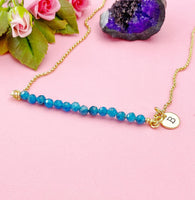 Gold Apatite Necklace, Natural Apatite Gemstone Jewelry, Bracelet Option, Personalized Customized Gifts, N5869