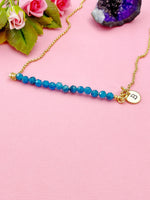 Gold Apatite Necklace, Natural Apatite Gemstone Jewelry, Bracelet Option, Personalized Customized Gifts, N5869