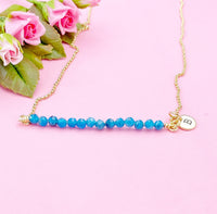 Gold Apatite Necklace, Natural Apatite Gemstone Jewelry, Bracelet Option, Personalized Customized Gifts, N5869