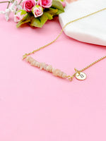 Gold Natural Sunstone Necklace, Natural Sunstone Gemstone Jewelry, Bracelet Option, N5874