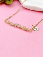 Gold Natural Sunstone Necklace, Natural Sunstone Gemstone Jewelry, Bracelet Option, N5874