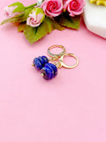 Gold Lapis Lazuli Earrings, Natural Lapis Lazuli Gemstone Jewelry, Silver Option, N5881