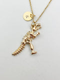 Gold Dinosaur Skeleton Charm Necklace, N5882