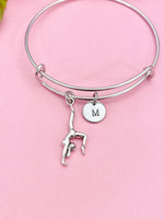 Silver Gymnastic Charm Bracelet, Personalized Gift, N4742A