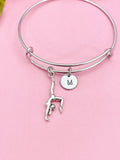 Silver Gymnastic Charm Bracelet, Personalized Gift, N4742A