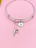 Silver Gymnastic Charm Bracelet, Personalized Gift, N4742A