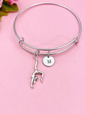Silver Gymnastic Charm Bracelet, Personalized Gift, N4742A