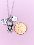 Silver Astronaut Spaceship Charm Necklace, N909A