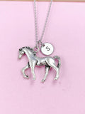 Silver Walking Horse Charm Necklace, N4655