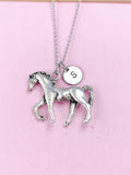 Silver Walking Horse Charm Necklace, N4655
