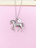 Silver Walking Horse Charm Necklace, N4655