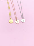 Gold Initial Necklace, Letter Charm, Dainty Necklace, N1