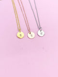 Gold Initial Necklace, Letter Charm, Dainty Necklace, N1