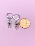 Silver Tooth Charm Earrings, Molar, N5560A