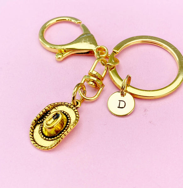 Gold Cowboy Hat Charm Keychain, N5408Z