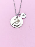 Silver Basketball Necklace, Basketball Gift, Coach Basketball Team Gift, D295