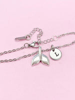 Silver Tail Charm Bracelet, Mermaid Tail Jewelry Gift, Personalized Gift, N2081