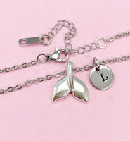 Silver Tail Charm Bracelet, Mermaid Tail Jewelry Gift, Personalized Gift, N2081