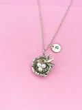 Silver Bird Nest Charm Necklace, N159