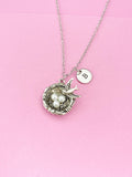 Silver Bird Nest Charm Necklace, N159