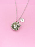 Silver Bird Nest Charm Necklace, N159