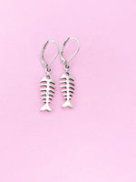 Silver Fishbone Earrings, N565C