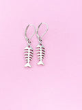 Silver Fishbone Earrings, N565C