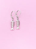 Silver Fishbone Earrings, N565C