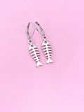 Silver Fishbone Earrings, N565C