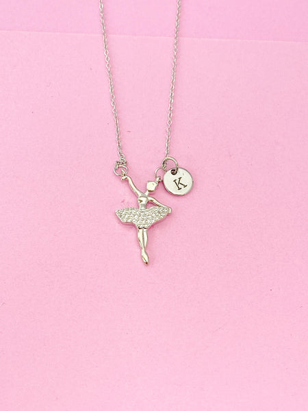Silver Ballet Dance Girl Charm Necklace, Ballet Necklace, Ballet Gift, Dance School Gift, Ballet School Gift, Ballet Gift, N5015