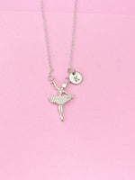 Silver Ballet Dance Girl Charm Necklace, Ballet Necklace, Ballet Gift, Dance School Gift, Ballet School Gift, Ballet Gift, N5015