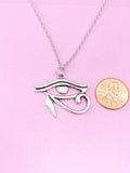 Silver Egyptian Eye Charm Necklace, Egyptian Eye of Horus Gift, God Eye Charm, Eye of Horus Gift, N750