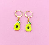 Gold Avocado Charm Earrings, Avocado Foodie Charm Earrings, N3241